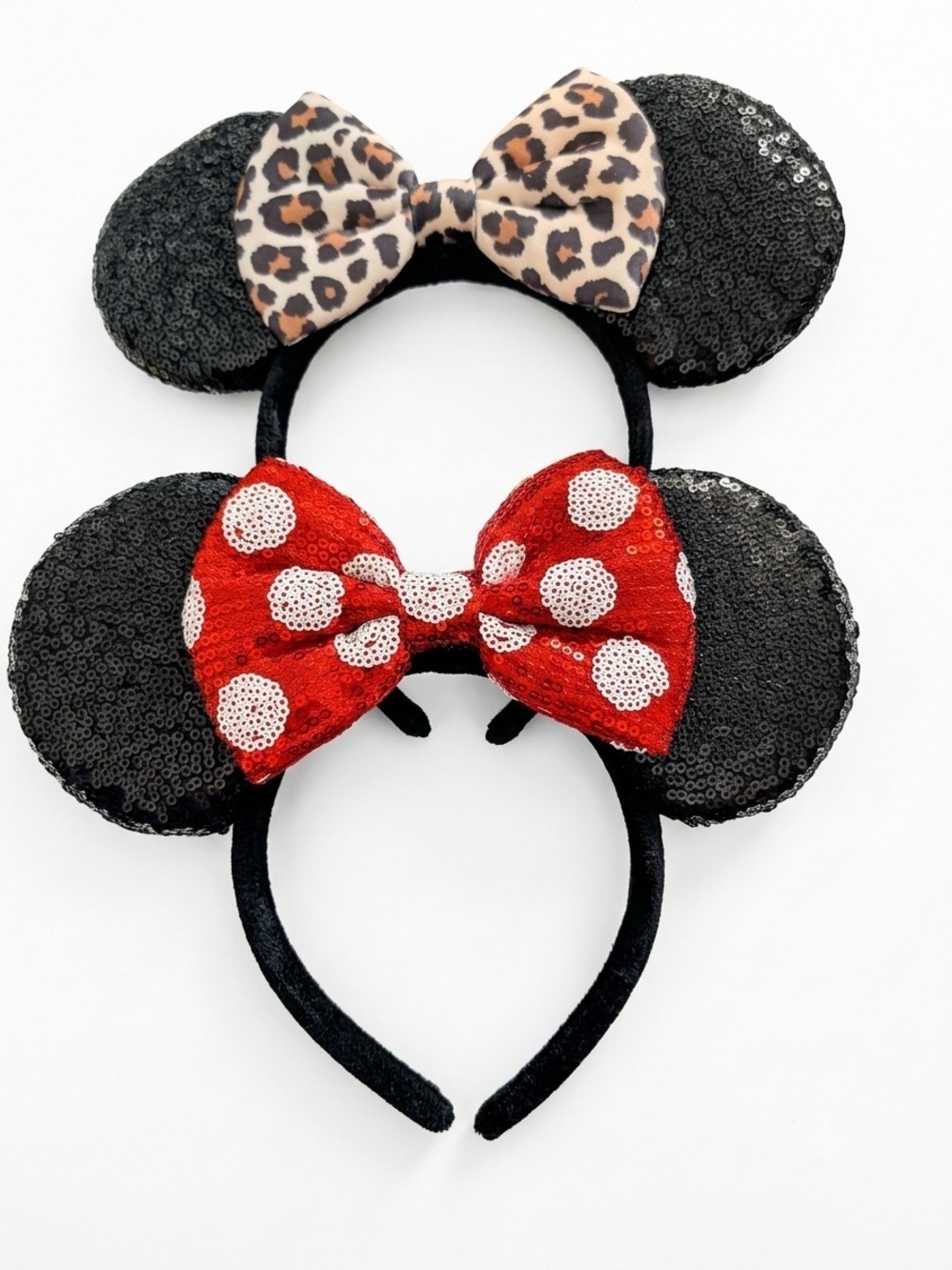 Black Sequin Minnie Mouse Ear Headbands